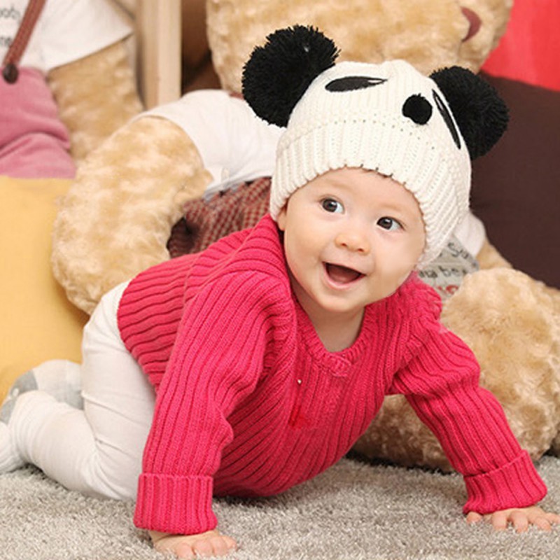 Topi Anak IMPORT bukan LOKAL Motif Panda Usia 1 2 3 Tahun - Ball Hat Kids Baby - Topi Bayi Wol IMPORT SALE