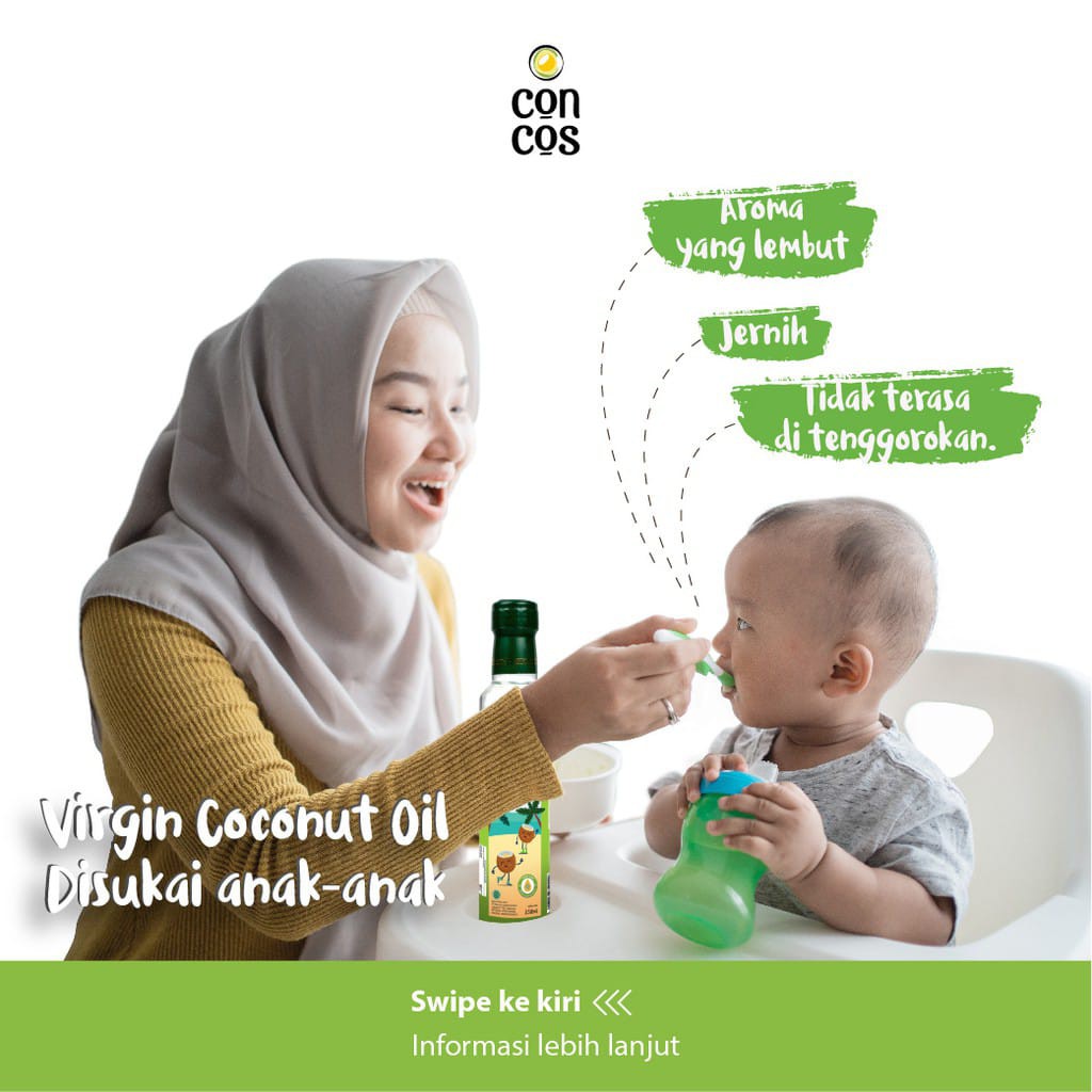 CONCOS VIRGIN COCONUT OIL KIDS 250ML / MINYAK KELAPA / VCO / MINYAL SAYUR MPASI BAYI/ MPASI / MINYAK MASAK