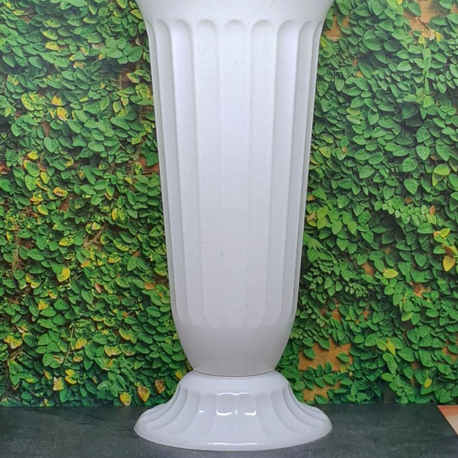 ۩ Vas Piala Tinggi 39cm/ POT BUNGA PLASTIK/ VAS PLASTIK PUTIH/ VAS DEKORASI ➧