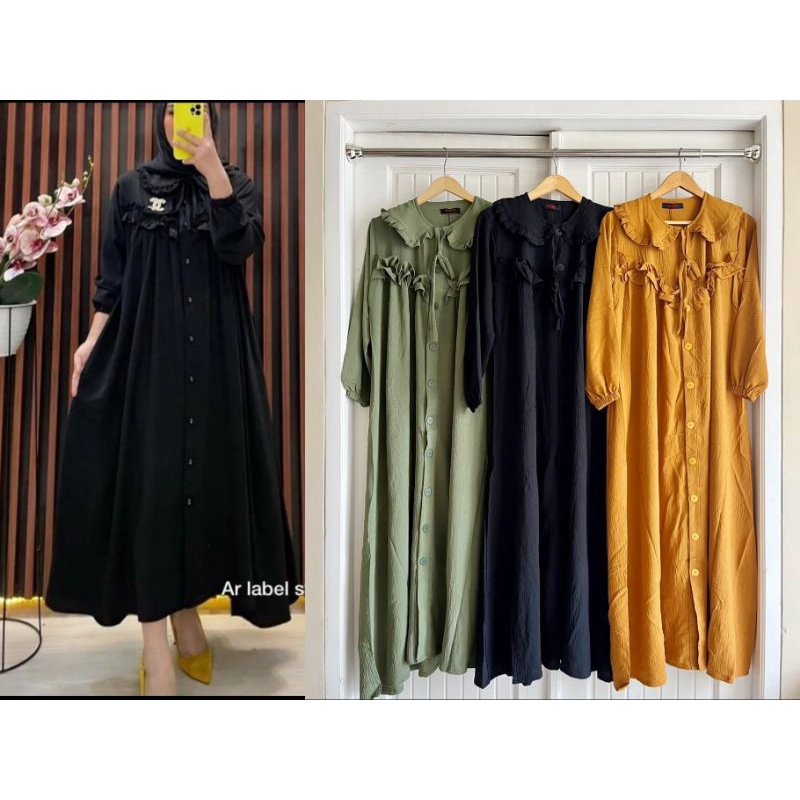 Hanum maxi dress / Gamis Airflow Import/ Fashion muslimah