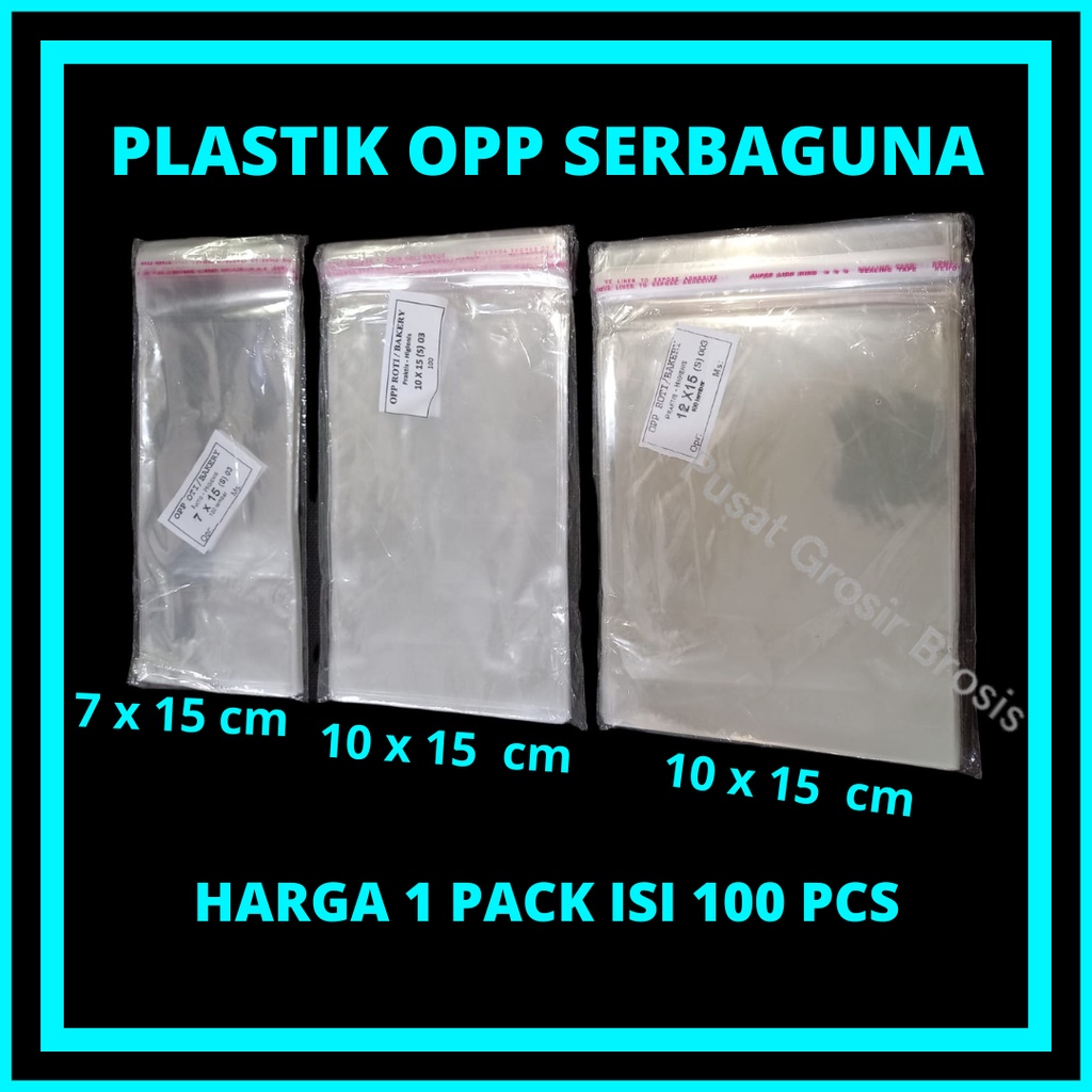 Plastik Opp 7X15 10x15 12x15 6x18  (SEAL/LEM) Plastik Buket Uang Opp Roti