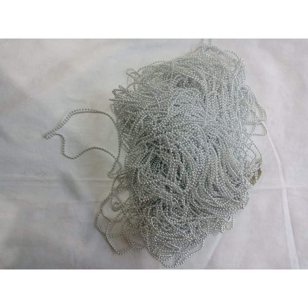 mutiara rantai 3mm  mutiara lada payet  silver per meter