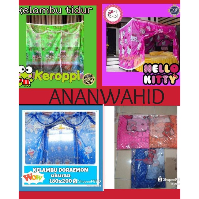 KELAMBU TIDUR KELAMBU KOTAK SUPER JUMBO KARAKTER HELLO KITTY SB PREMIUM TEBAL