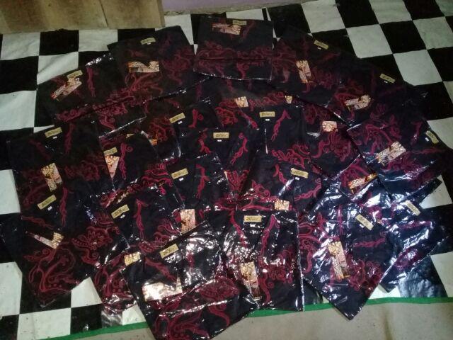 Baju Batik Ukiran Merah,kemeja Fashion