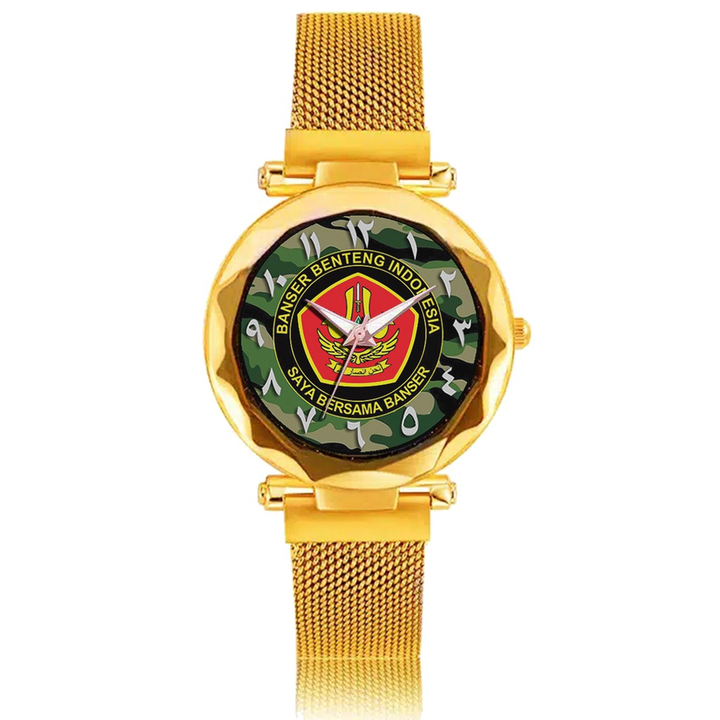 Jam Tangan Wanita Custom - BANSER MOTIF 4 Free Box &amp; Batre Cadangan