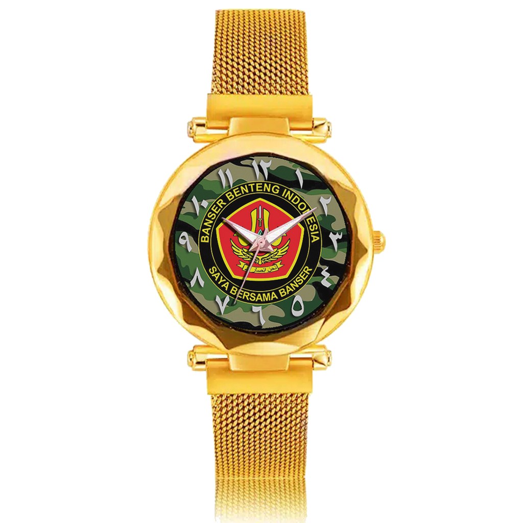 Jam Tangan Wanita Custom - BANSER MOTIF 4 Free Box &amp; Batre Cadangan