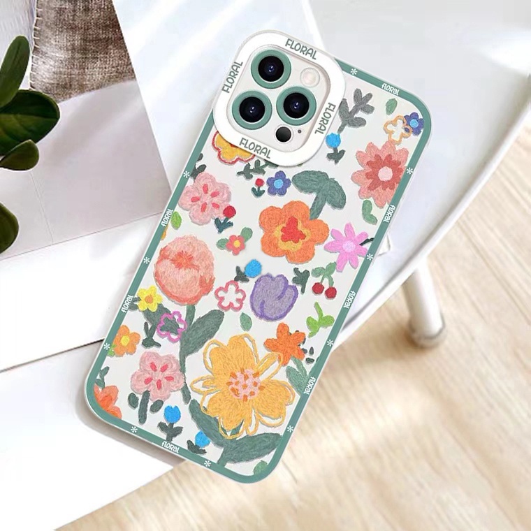 Soft Case Silikon Transparan Motif Bunga Untuk iPhone 11 12 13 Pro Max X XR Xs Max 6 6S 8 7Plus