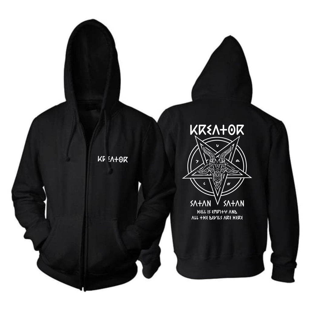 Hoodie Sweater Basic Switer  Zipper oversize  Premium Tebal Hodie SATANIC