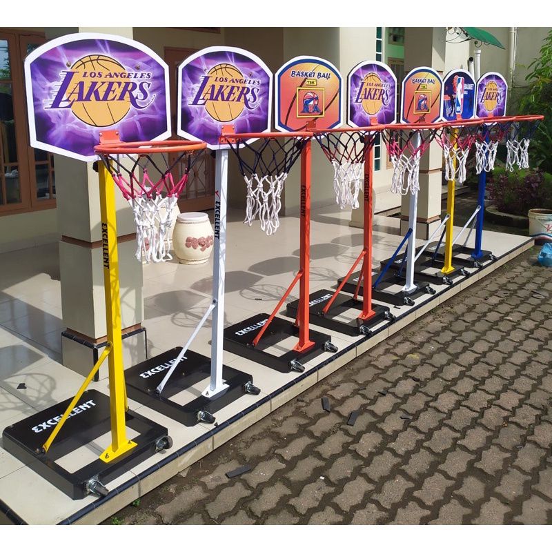Papan Ring Basket BP75 / Tiang Basket Tapak Cor Untuk Anak Anak / Tiang Papan Basket Indoor