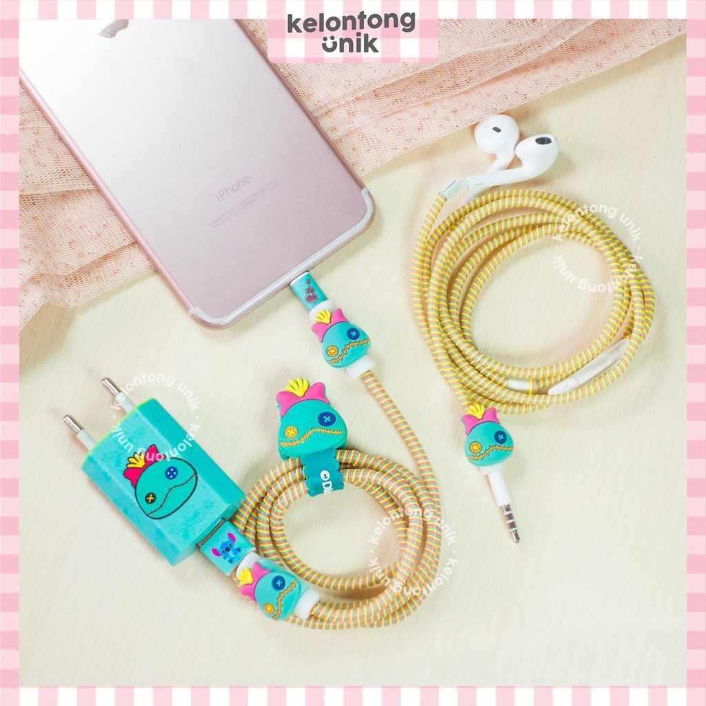 New PREMIUM - Paket Pelindung Kabel Spiral iPhone & Android (CHARGER & HEADSET)