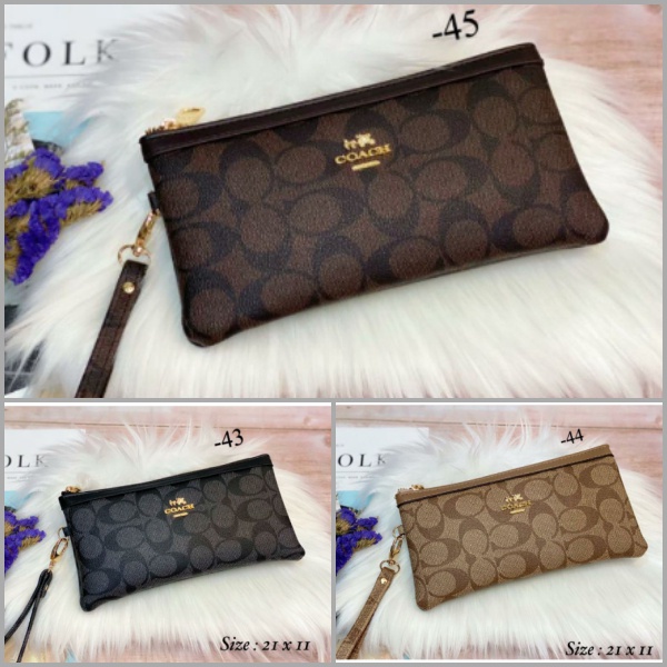 Coach Signature handphone pouch wallet dompet pouch hp premium sm