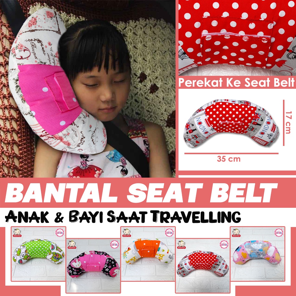 Bantal Seat Belt - Seatbelt Pillow ANAK Penyangga Leher &amp; Punggung Travelling Akachan