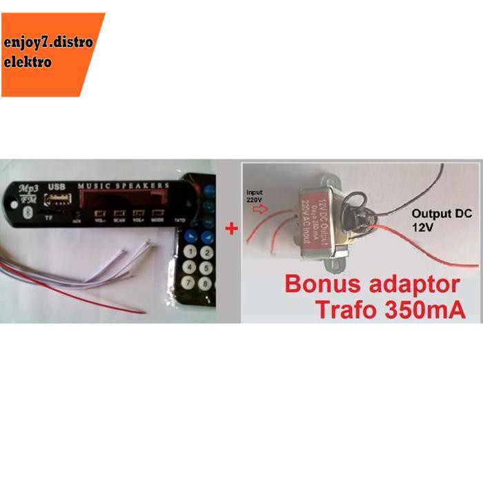 Bluetooth Mp3 Usb Fm Player Module Bonus Adaptor 220V Bishele88 Ayo Beli
