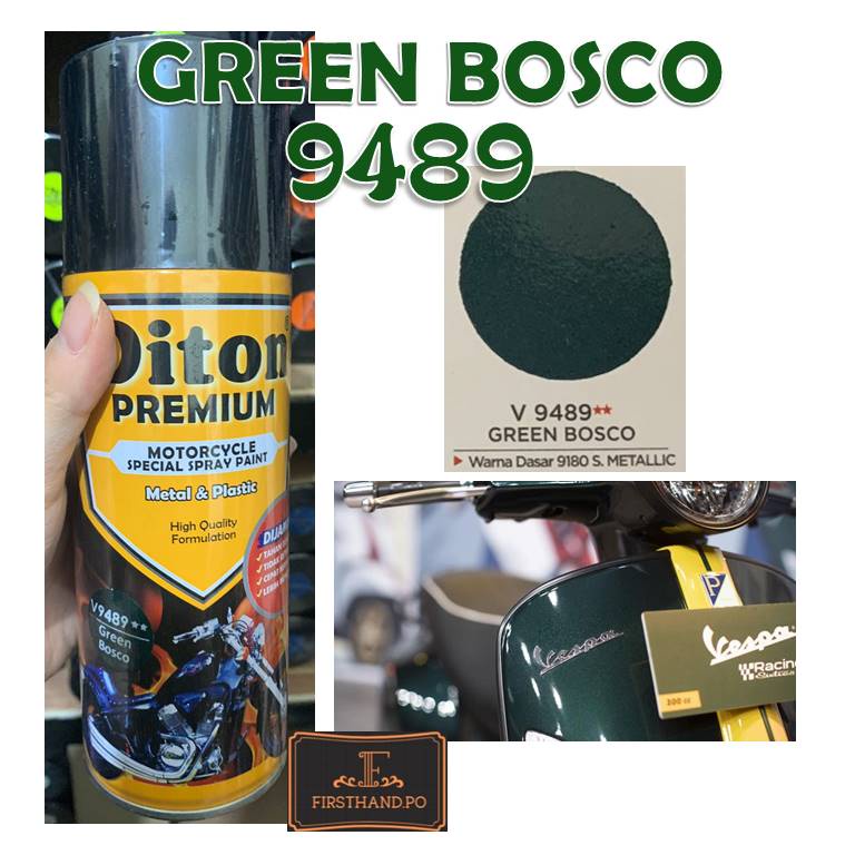 Cat Pilox Diton Premium Vespa Green Bosco 9489 Warna Hijau Tua Gelap Metalik Kilap Pespa pilok pylox