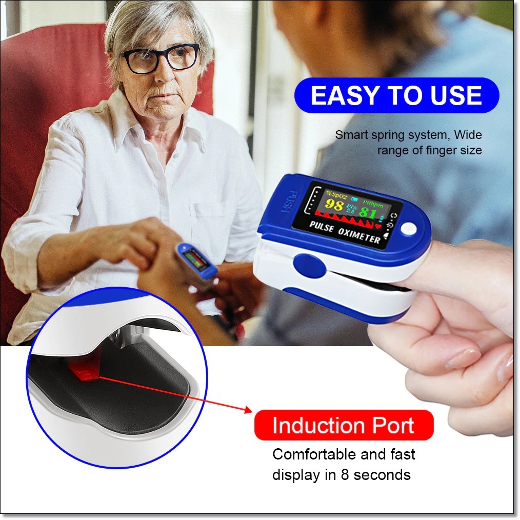 Fingertip Pulse Oximeter Alat Pengukur Detak Jantung Kadar Oksigen - Model Cek Varian