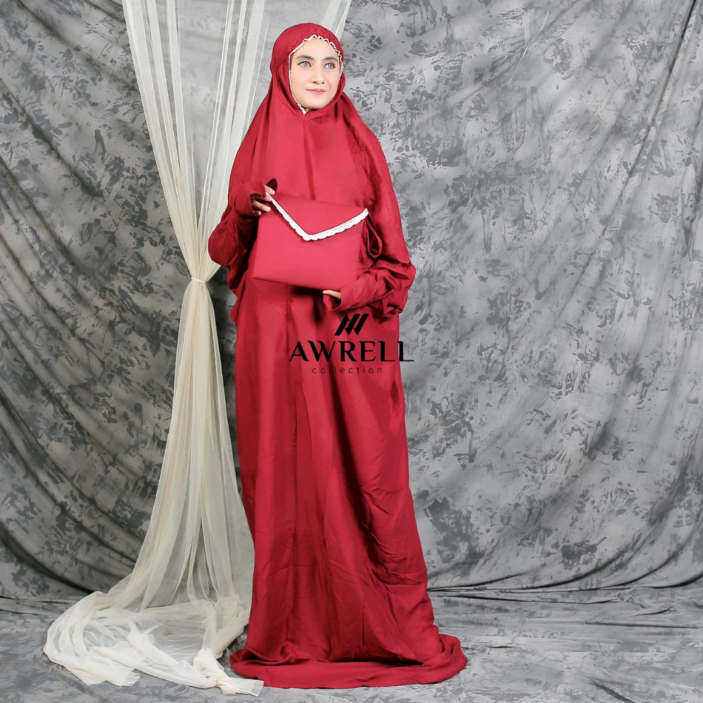 Awrellcollection - Mukena Terusan Polos Rayon Premium