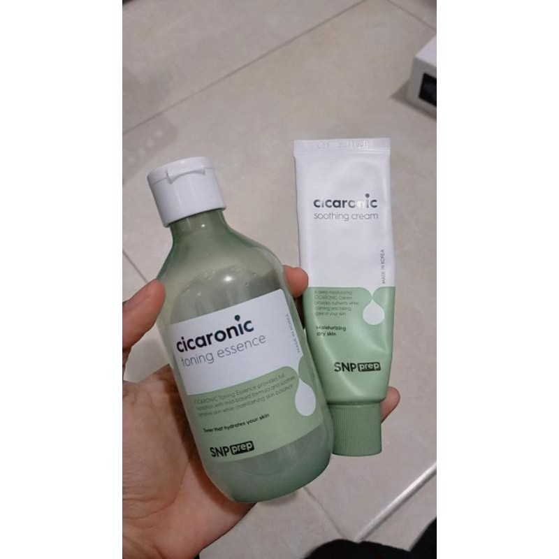 SNP PREP Cicaronic Toning Essence & SNP PREP Cicaronic Soothing Cream [ Preloved ]