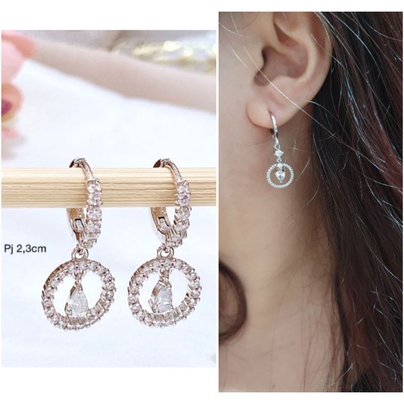 Anting Silver925 perak mata kilau anting silver Anti Karat anti alergi anting premium berlian kilap 013