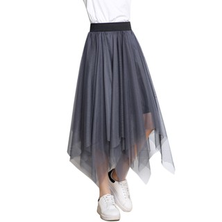 Rok Model Asimetris Berlapis Bahan Mesh untuk Wanita Rok Model Asimetris Berlapis Bahan Mesh untuk Wanita