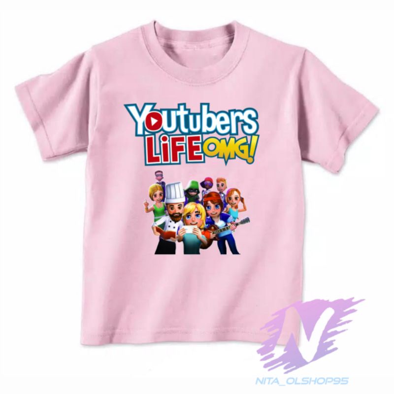 kaos YouTubers life OMG kaos anak mobile