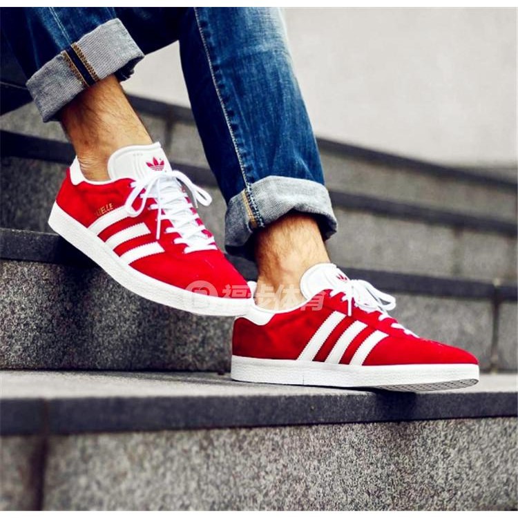 adidas gazelle red on feet