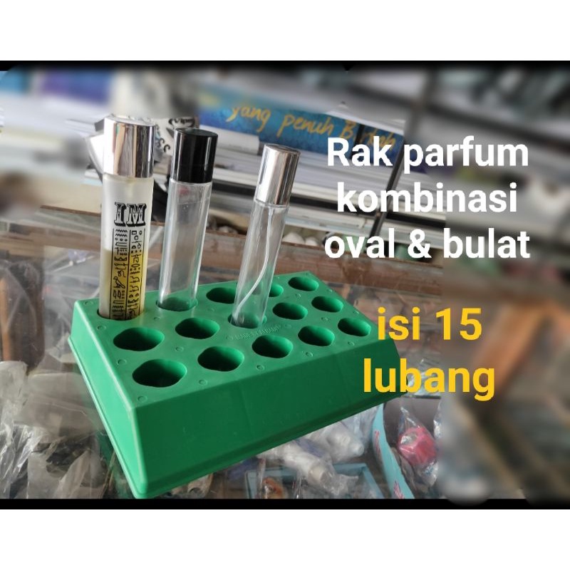 rak parfum, tatakan parfum , rak kombinasi , rak oval