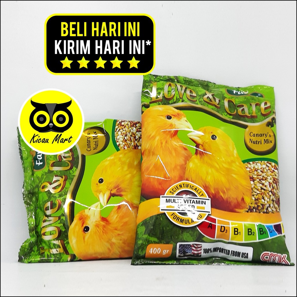 PAKAN MAKANAN HARIAN BURUNG KENARI BIJI MILET FANCY LOVE &amp; CARE CANARY NUTRIMIX FANCY 400 GR PFLCCNN