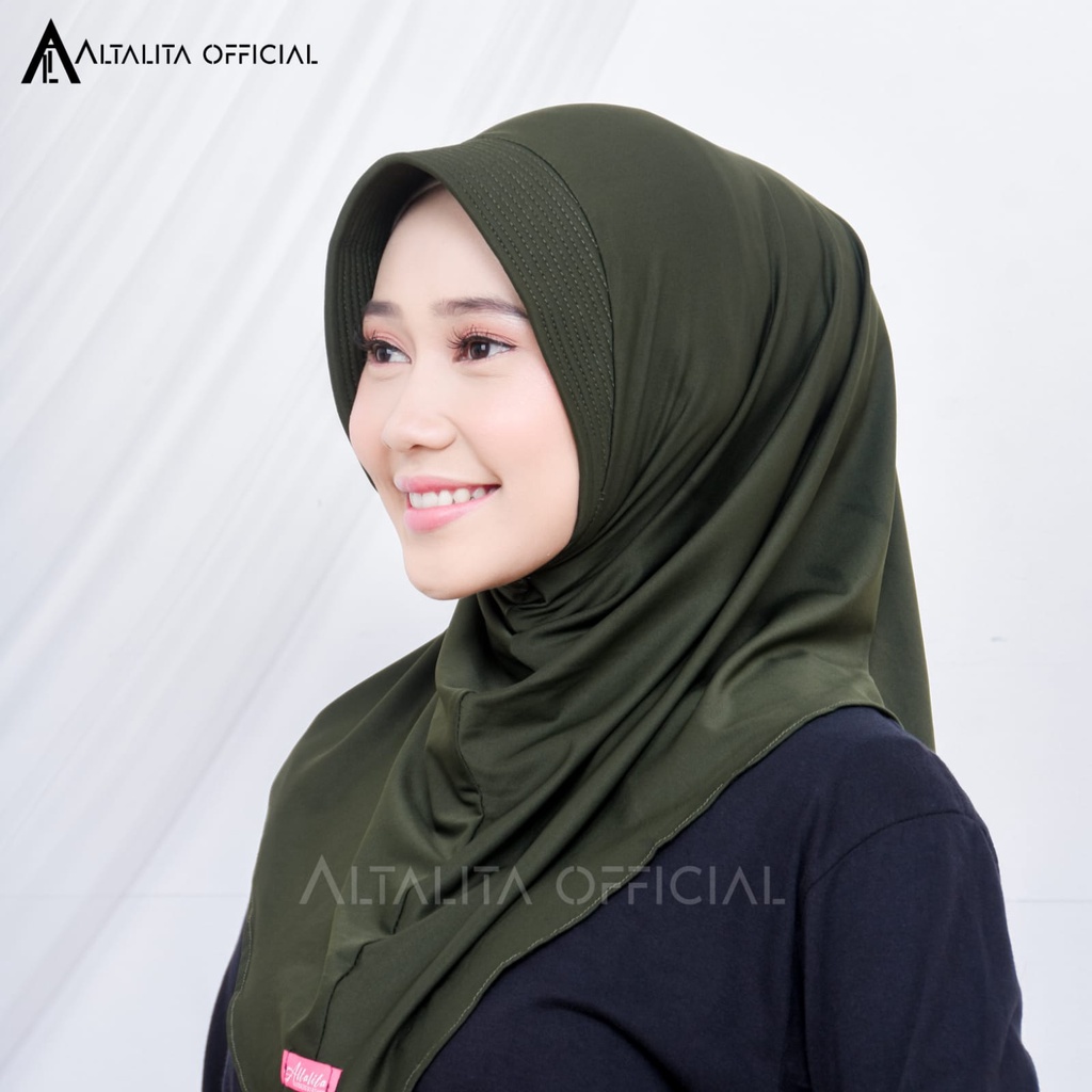 Altalita - Hijab Sporty Instant pet Bahan Jersey Spandek Polos Premium Cocok Untuk Sekolah Olahraga dan Sehari-Hari