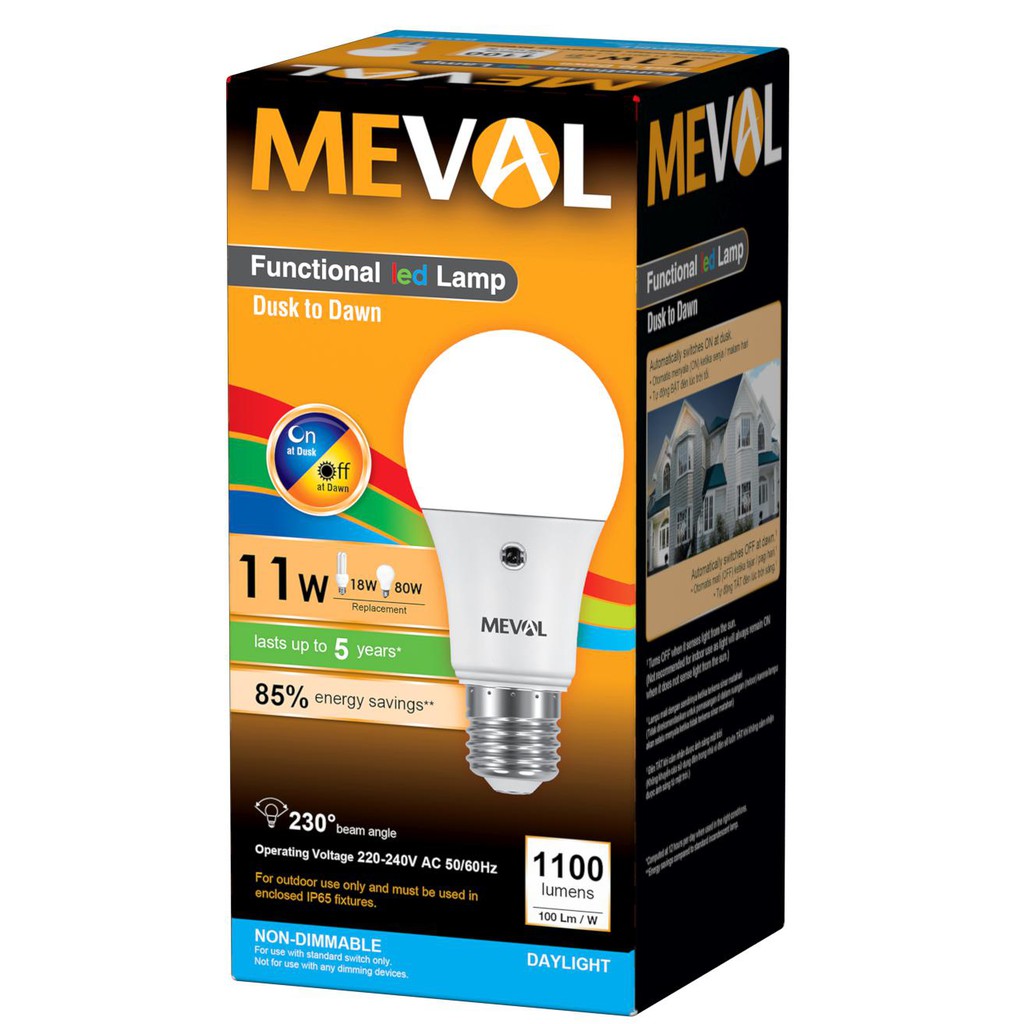 Meval LED Photo Sensor 11W - Putih