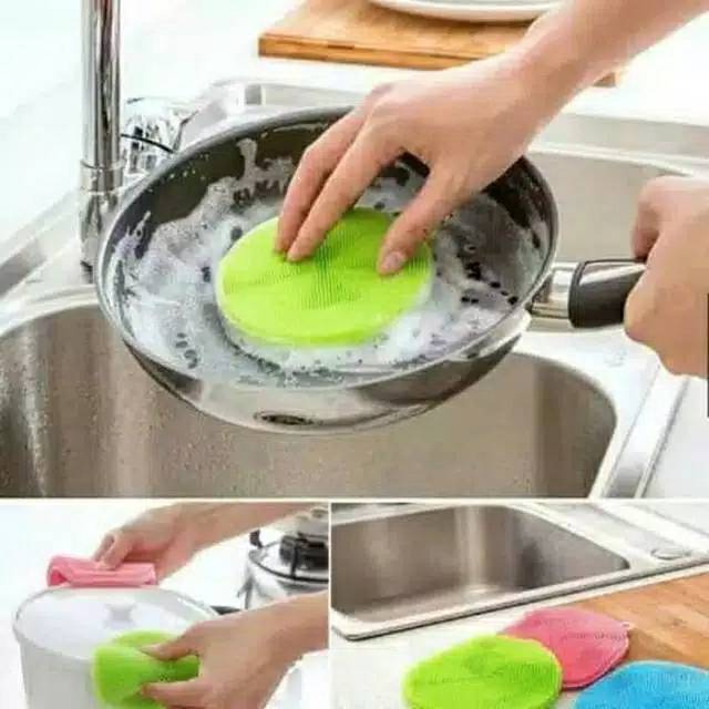 BUY 1 GET 1 Spon Cuci Piring Silikon Sponge Silicone Spon Silikon Murah, Souvenir Pernikahan