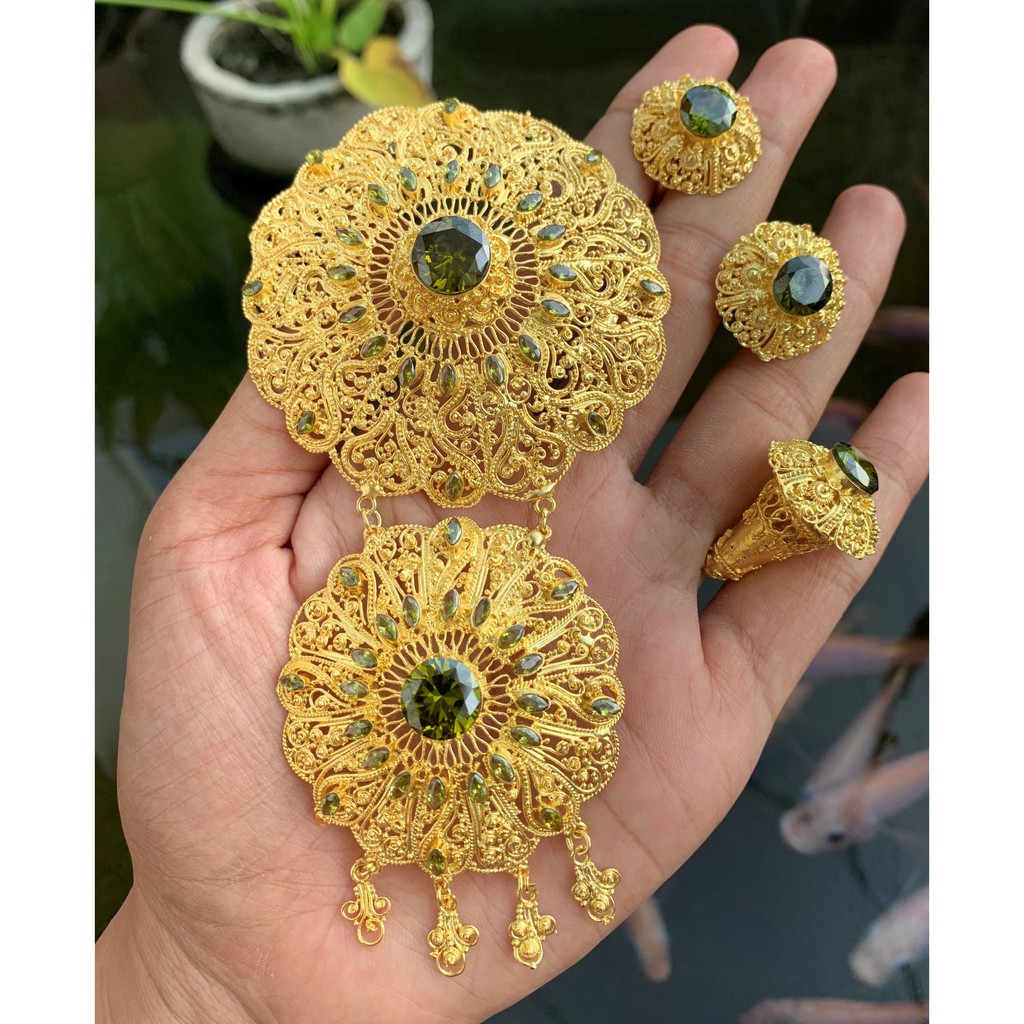 bros alpaka bali motif bulat tingkat