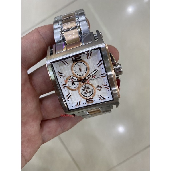 WatchHappy Chronoforce 5312 5312G CF 5312 Men Sport Watch Silver Rose Gold Chrono Stainless Original