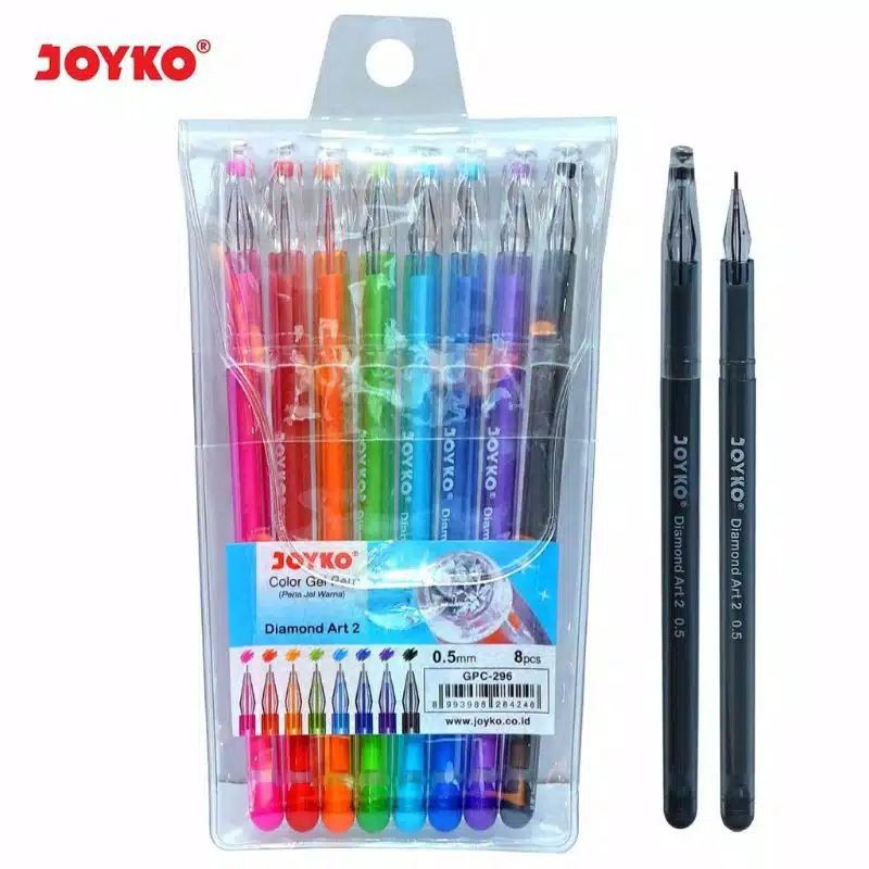 

Pulpen Gel Warna GPC-296 Diamond Art 2 Joyko Set 8 Warna 0.5mm