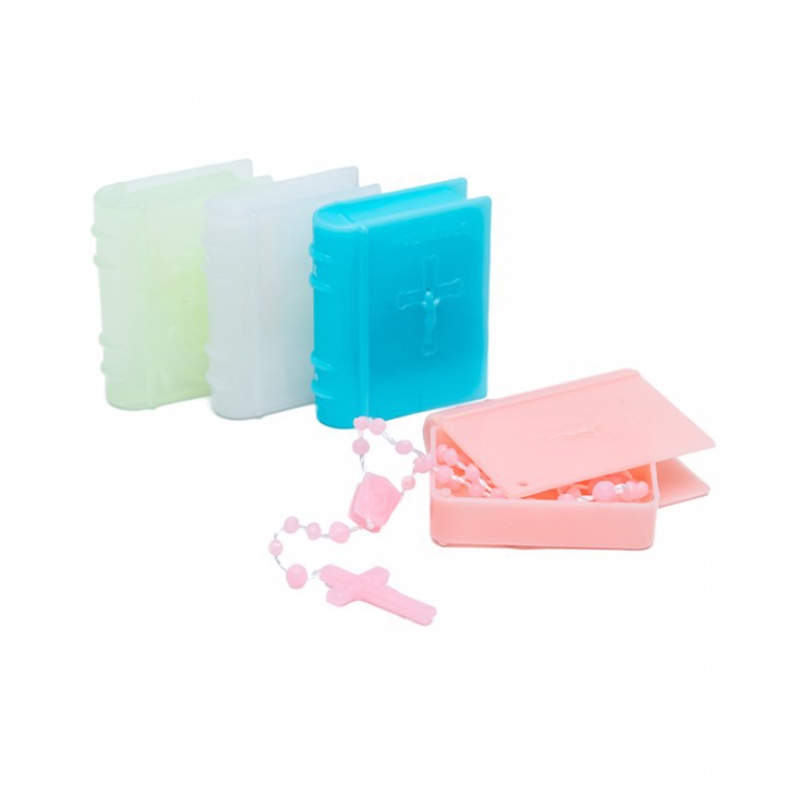 Rosario Benang Kotak Buku / Souvenir Rohani / Rosario Katolik / Kalung Katolik