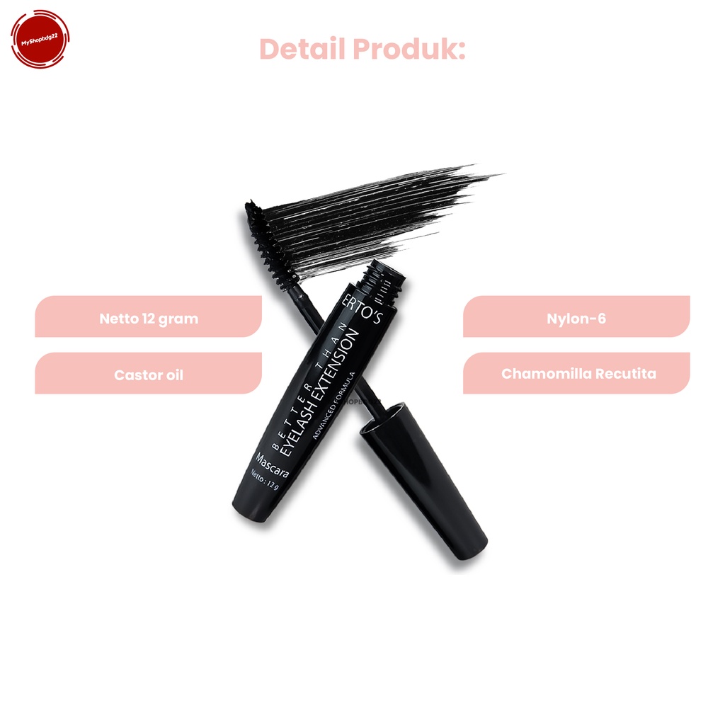 Ertos Better Than Eyelash Extention 12g Perlengkapan Kecantikan Make Up Mata By Myshopbdg22