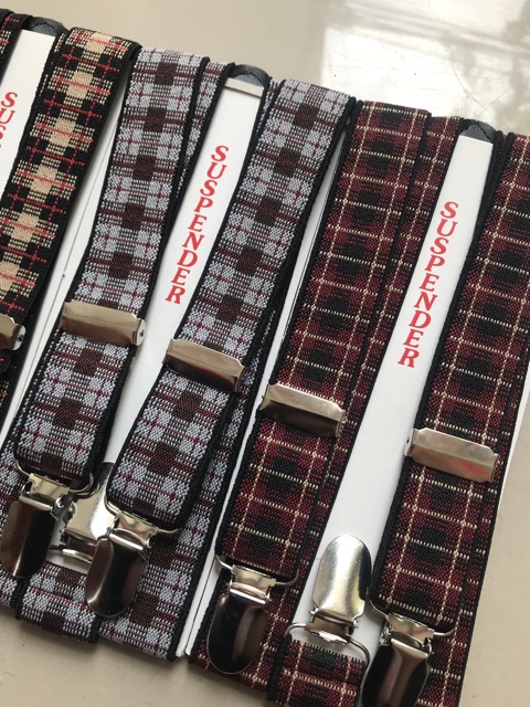 Suspender (jojon) motif kotak2 dewasa fit maks to size L