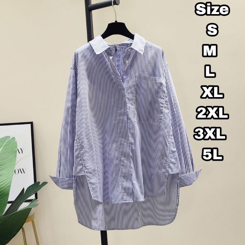 Floure Kemeja Wanita Atasan Jumbo Blouse Big size Pakaian Wanita Over Size S M L XL XXL XXXL 5L