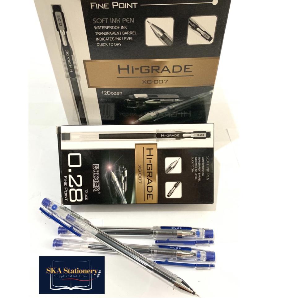 

pwrj Bolpen/Ballpoint/Pulpen/Ballpen Hi Grade Boxer 0.28 Hitam Biru (Lusin) Special For You