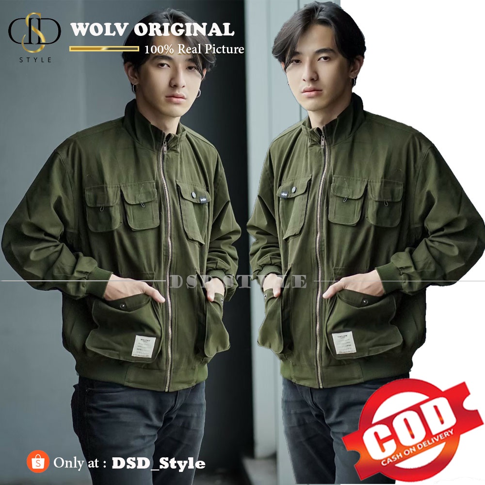 Jaket Pria Vintage Maverick Army Wolv Original / Jaket Canvas Distro Premium