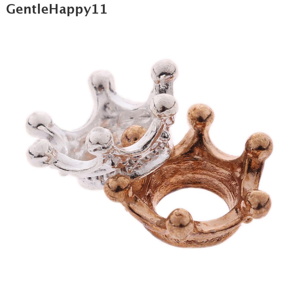 Gentlehappy 2pcs / Set Mainan Miniatur Mahkota Metal Skala 1: 12 Untuk Aksesoris Rumah Boneka