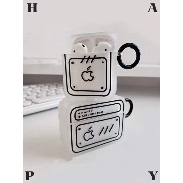 White Cartoon Comical Softcase for Airpods 1/2 Pro 3 Case Airpods Lucu