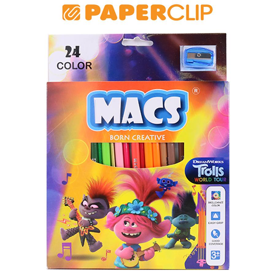 

PENSIL WARNA MACS 30024 24 COLOURS TROLLS