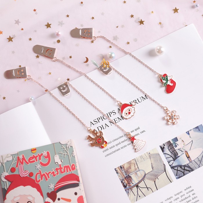 

Star Pembatas Buku Unik Edisi Liontin Motif Christmas Imut Terbatas