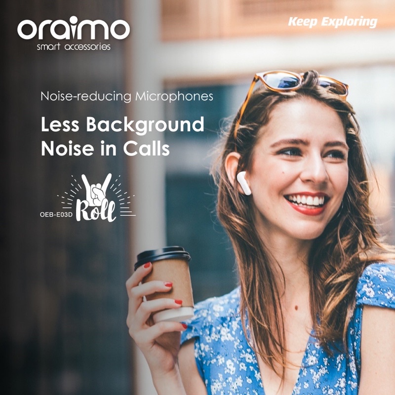 Oraimo OEB-E03D Roll TWS Bluetooth Earphone v5.0 Wireless Handsfree Headset - Garansi 1 Tahun