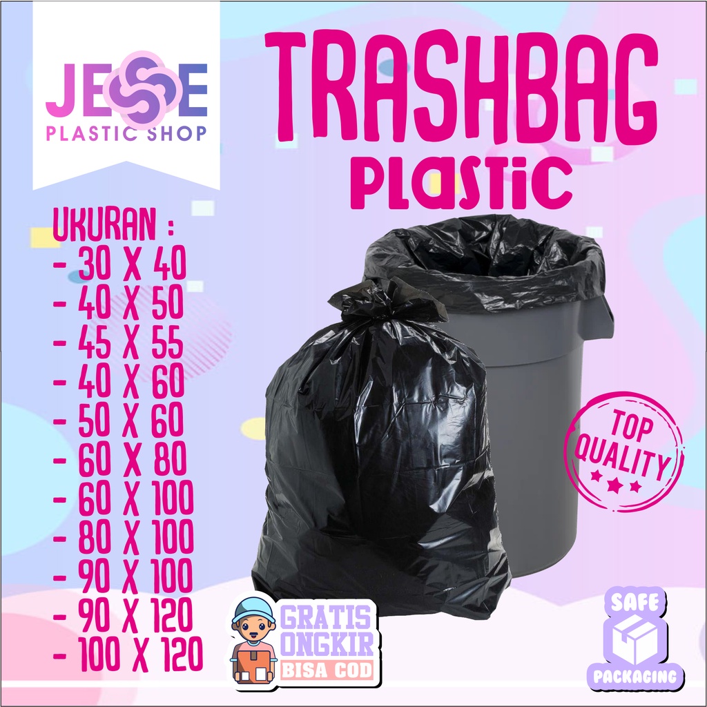 Plastik Kantong Sampah Besar Hitam / Plastik Sampah Jumbo / Trashbag Jumbo Hitam / Trash Bag Hitam |