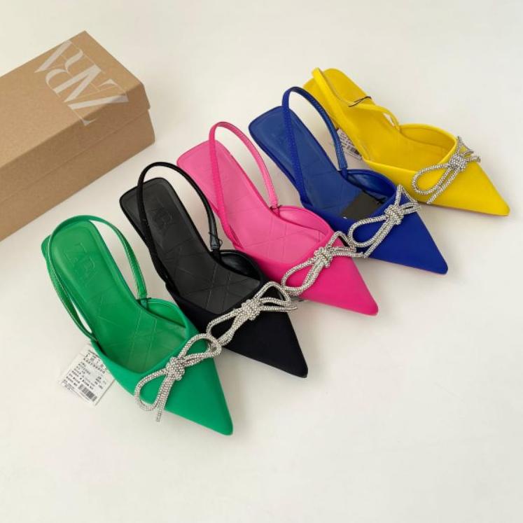 Sudah READY.. PROMO SALE Shoes Zara Heels 3 cm Sepatu Sandal Pesta Hitam Pink Biru Navy Hijau Kuning