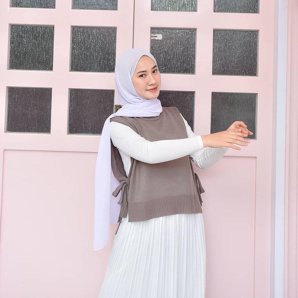 PROMO!!!!!!!!Rompi Tali Rajut Wanita Polos CREW neck Vest Knit Outer / OOTD ROMPI