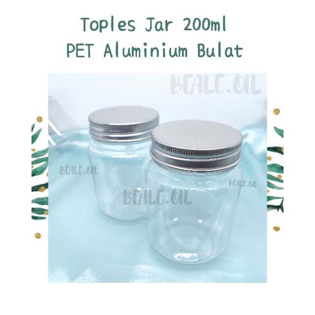 Pot Jar Plastik PET 200ml Tutup Aluminium Alumunium Aluminum Jar Wadah Bumbu Dapur Gula Garam Cookie toples mini jar mini plastik toples plastik kecil mini gula tepung garam estetik nordic