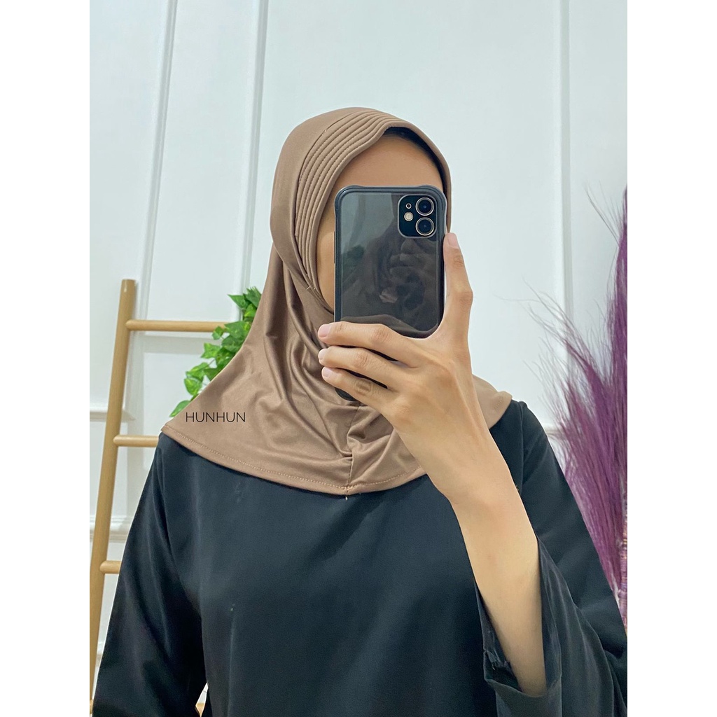 Hijab Sport Olahraga Pusatgrosir_solo/ Jilbab Sport Murah/ Jilbab Instan Jokowi-HIJAB SPORT MOKA