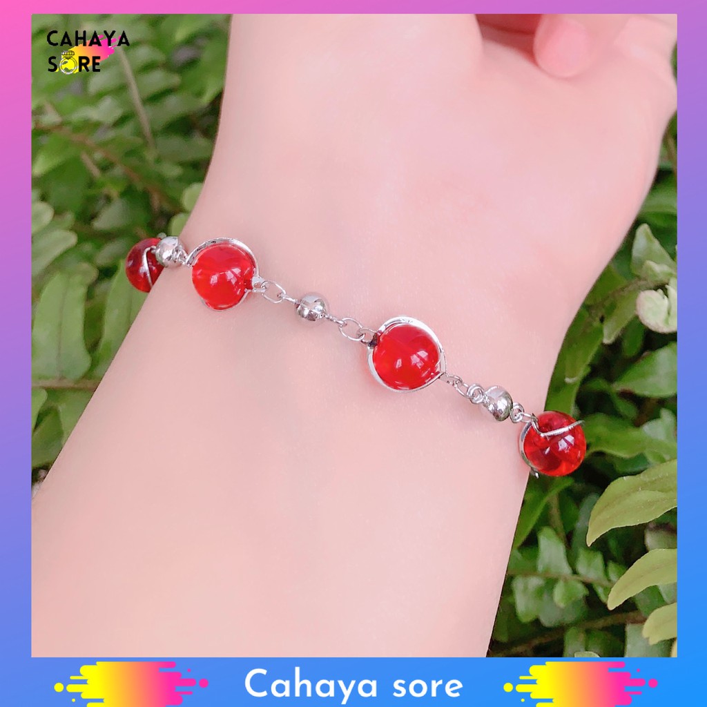 Gelang Xuping Silver Gelang Tangan Dewasa Rantai Giok G03